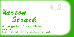 marton strack business card